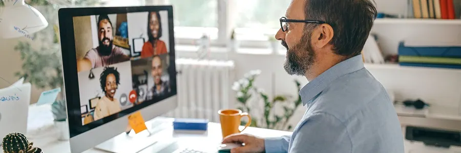 remote worker taking a video call